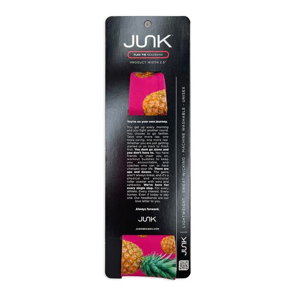 Junk Brands Flex Tie Headband O/S New $18 Tropicana Pink Lightweight Wicking - Picture 3 of 5